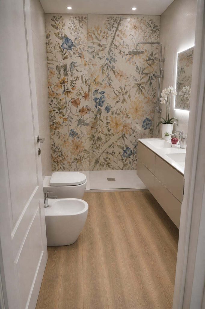 Murativo – Ristrutturazioni, facciate e ponteggi a Milano 10 Bagno con rivestimento decorativo, Milano